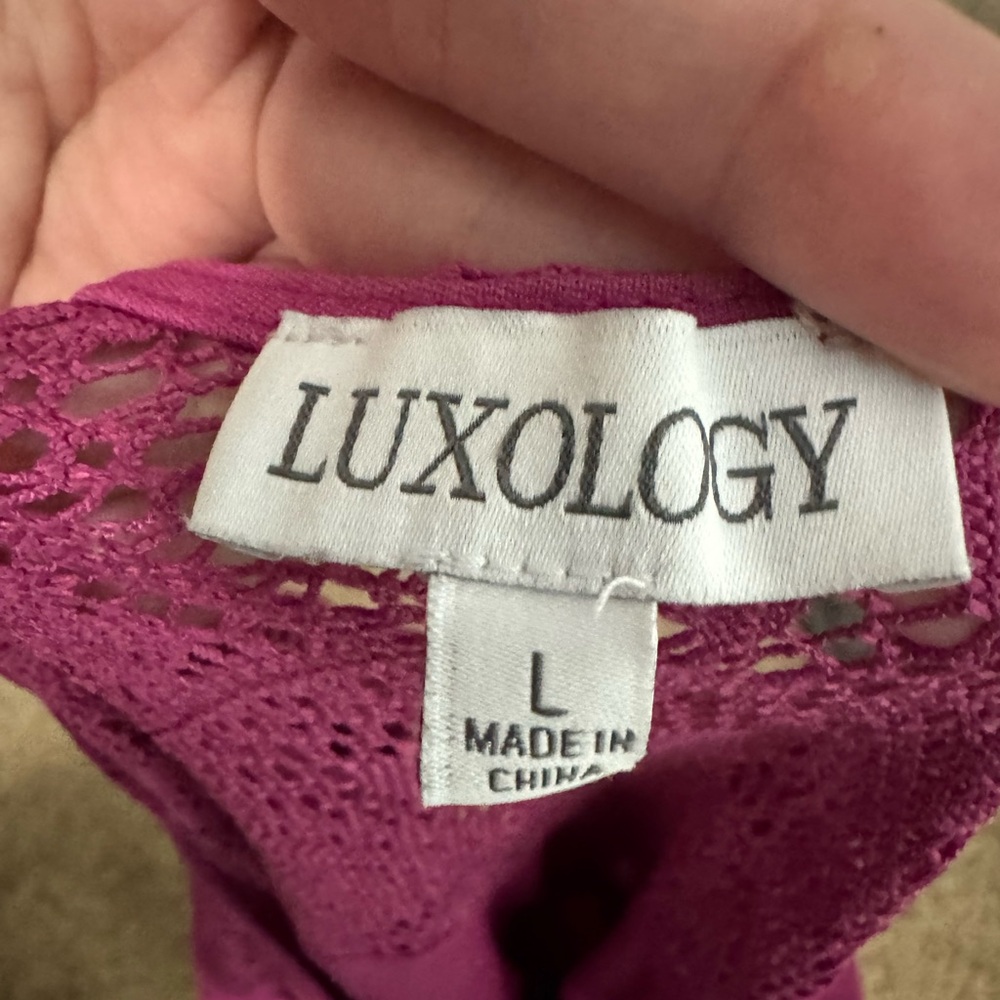 Luxology Fuchsia Lace Dress - Picture 6 of 6